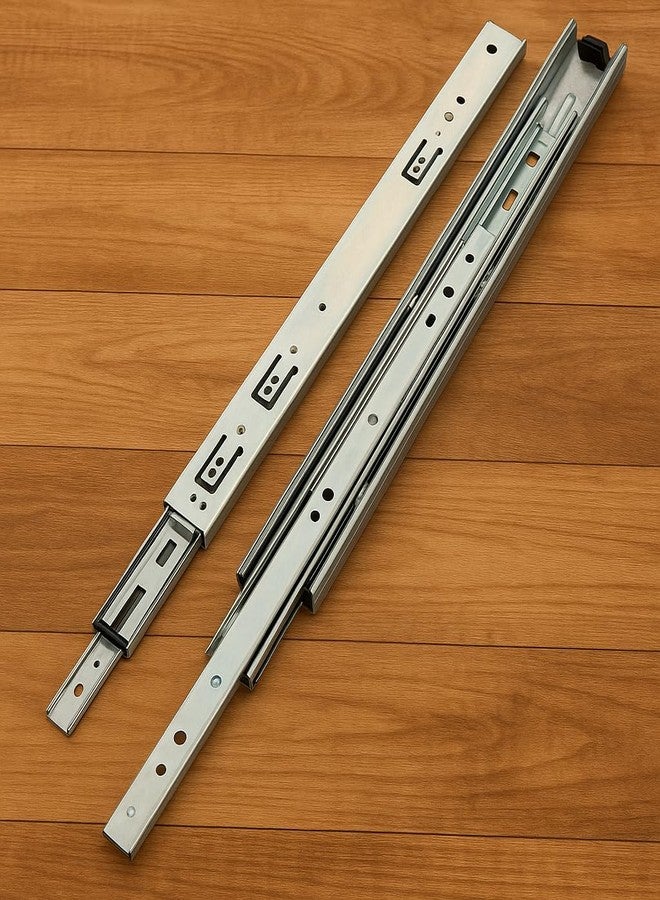 Lapo 10-Inch Heavy-Duty Mild Steel Drawer Channel Slides for Kitchen and Wardrobe - Telescopic Design, 45kg Capacity(Silver, Pack of 1 Set) - Image 1